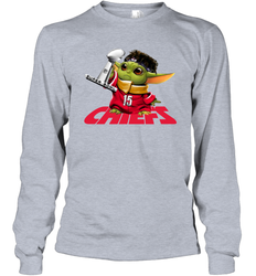Kansas City Chiefs Baby Yoda Patrick Mahomes Long Sleeve T-Shirt - nikotee