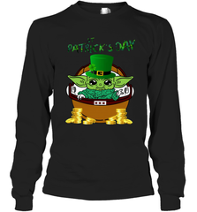 Baby Yoda The Mandalorian Happy St Patrick's Day Long Sleeve T-Shirt - nikotee
