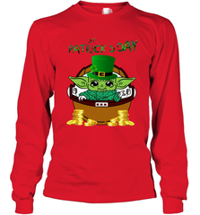 Baby Yoda The Mandalorian Happy St Patrick's Day Long Sleeve T-Shirt - nikotee