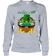Baby Yoda The Mandalorian Happy St Patrick's Day Long Sleeve T-Shirt - nikotee