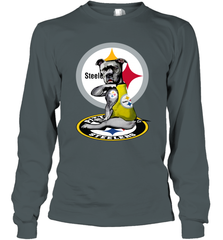 Pitbull Rottweiler I Love Pittsburgh Steelers Long Sleeve T-Shirt - nikotee