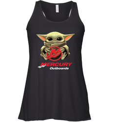 Baby Yoda Hug Mercury Outboards Racerback Tank - nikotee