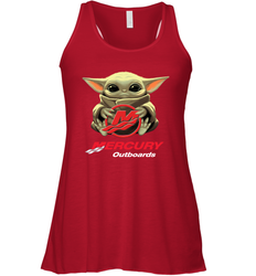 Baby Yoda Hug Mercury Outboards Racerback Tank - nikotee