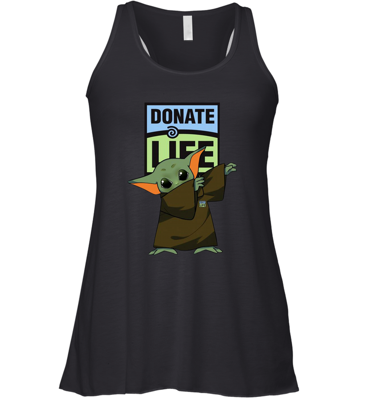 Baby Yoda Dabbing Donate Life Racerback Tank - nikotee