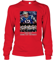 New England Patriots 12 2000 2020 Thank You Tom Brady Long Sleeve T-Shirt - nikotee
