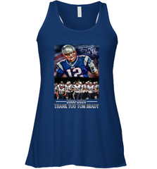 New England Patriots 12 2000 2020 Thank You Tom Brady Racerback Tank - nikotee