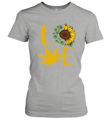 Love Sunflower and Weed Cannabis Women's T-Shirt - nikotee