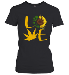 Love Sunflower and Weed Cannabis Women's T-Shirt - nikotee