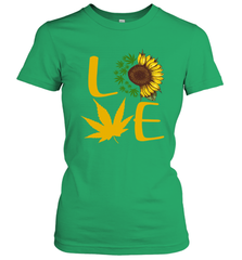 Love Sunflower and Weed Cannabis Women's T-Shirt - nikotee