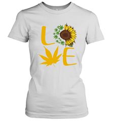 Love Sunflower and Weed Cannabis Women's T-Shirt - nikotee