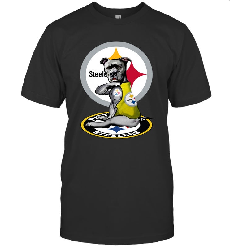Pitbull Rottweiler I Love Pittsburgh Steelers Men's T-Shirt - nikotee