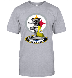 Pitbull Rottweiler I Love Pittsburgh Steelers Men's T-Shirt - nikotee