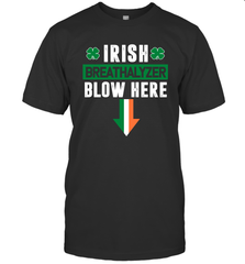 St Patricks Day Shamrock Irish Breathalyzer Blow Here Men's T-Shirt - nikotee