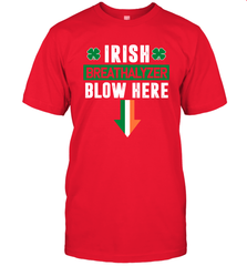 St Patricks Day Shamrock Irish Breathalyzer Blow Here Men's T-Shirt - nikotee