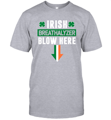 St Patricks Day Shamrock Irish Breathalyzer Blow Here Men's T-Shirt - nikotee