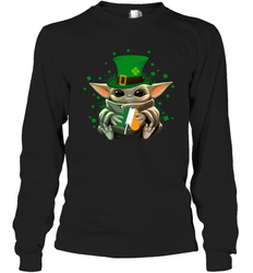 Baby Yoda Hug St Patrick's Day Long Sleeve T-Shirt - nikotee