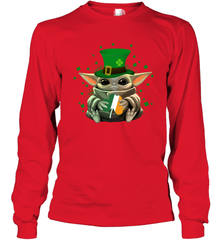 Baby Yoda Hug St Patrick's Day Long Sleeve T-Shirt - nikotee