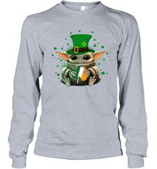 Baby Yoda Hug St Patrick's Day Long Sleeve T-Shirt - nikotee