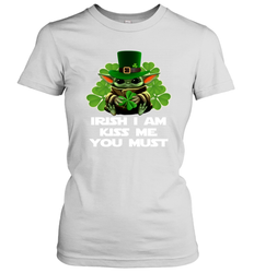 Leprechaun Baby Yoda Hug Shamrock Irish I am kiss me Women's T-Shirt - nikotee